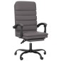 vidaXL Silla de oficina reclinable masaje cuero sintético gris vidaXL Silla de oficina reclinable masaje cuero sintético gris