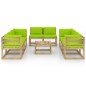 vidaXL Set de muebles de jardín 9 piezas con cojines madera impregnada vidaXL Set de muebles de jardín 9 piezas con cojines madera impregnada