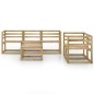 vidaXL Set de muebles de jardín 6 pzas madera de pino impregnada verde vidaXL Set de muebles de jardín 6 pzas madera de pino impregnada verde