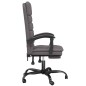 vidaXL Silla de oficina reclinable masaje cuero sintético gris vidaXL Silla de oficina reclinable masaje cuero sintético gris