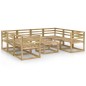 vidaXL Set de muebles de jardín 9 pzas madera de pino impregnada verde