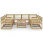 vidaXL Set de muebles de jardín 9 pzas madera de pino impregnada verde