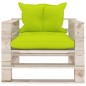 vidaXL Sofá de palets de jardín con cojines verde chillón madera pino vidaXL Sofá de palets de jardín con cojines verde chillón madera pino