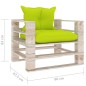 vidaXL Sofá de palets de jardín con cojines verde chillón madera pino vidaXL Sofá de palets de jardín con cojines verde chillón madera pino