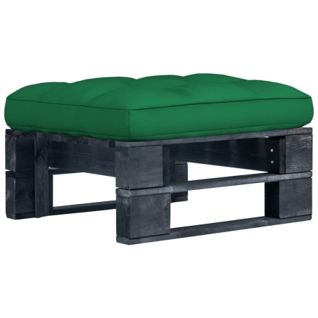 vidaXL Otomana de jardín de palets madera de pino impregnada negro