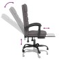 vidaXL Silla de oficina reclinable masaje cuero sintético gris vidaXL Silla de oficina reclinable masaje cuero sintético gris