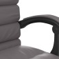 vidaXL Silla de oficina reclinable masaje cuero sintético gris vidaXL Silla de oficina reclinable masaje cuero sintético gris