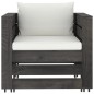 vidaXL Muebles de jardín 2 pzas con cojines gris madera impregnada vidaXL Muebles de jardín 2 pzas con cojines gris madera impregnada