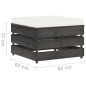 vidaXL Muebles de jardín 2 pzas con cojines gris madera impregnada vidaXL Muebles de jardín 2 pzas con cojines gris madera impregnada