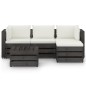 vidaXL Muebles de jardín 5 pzas con cojines madera impregnada gris