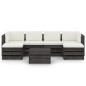 vidaXL Muebles de jardín 7 pzas con cojines madera impregnada gris