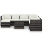 vidaXL Muebles de jardín 9 piezas con cojines madera impregnada gris vidaXL Muebles de jardín 9 piezas con cojines madera impregnada gris