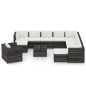 vidaXL Muebles de jardín 12 pzas con cojines madera impregnada gris vidaXL Muebles de jardín 12 pzas con cojines madera impregnada gris
