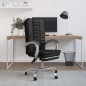 vidaXL Silla de oficina reclinable cuero sintético negro vidaXL Silla de oficina reclinable cuero sintético negro