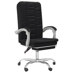 vidaXL Silla de oficina reclinable cuero sintético negro