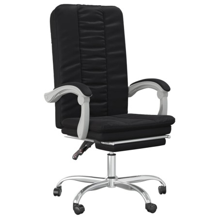 vidaXL Silla de oficina reclinable cuero sintético negro