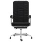 vidaXL Silla de oficina reclinable cuero sintético negro vidaXL Silla de oficina reclinable cuero sintético negro