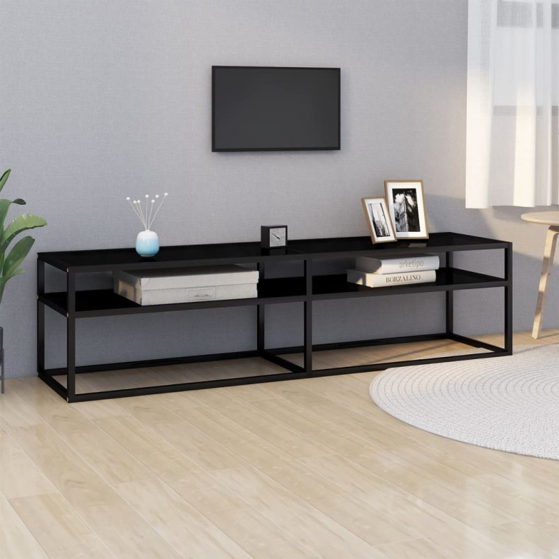 vidaXL Mueble para TV vidrio templado negro 160x40x40,5 cm vidaXL Mueble para TV vidrio templado negro 160x40x40,5 cm