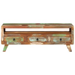vidaXL Mueble de TV madera maciza reciclada multicolor 110x30x40 cm 