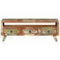 vidaXL Mueble de TV madera maciza reciclada multicolor 110x30x40 cm 