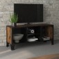 vidaXL Mueble de TV metal y MDF marrón rústico 105x36x47 cm vidaXL Mueble de TV metal y MDF marrón rústico 105x36x47 cm