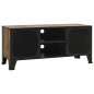 vidaXL Mueble de TV metal y MDF marrón rústico 105x36x47 cm vidaXL Mueble de TV metal y MDF marrón rústico 105x36x47 cm