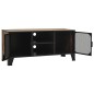 vidaXL Mueble de TV metal y MDF marrón rústico 105x36x47 cm vidaXL Mueble de TV metal y MDF marrón rústico 105x36x47 cm