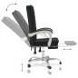 vidaXL Silla de oficina reclinable cuero sintético negro vidaXL Silla de oficina reclinable cuero sintético negro