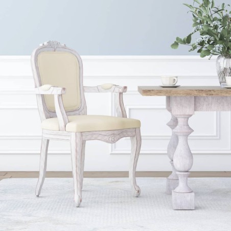 vidaXL Silla de comedor lino beige 62x59,5x100,5 cm