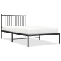 vidaXL Estructura de cama con cabecero metal negro 100x200 cm vidaXL Estructura de cama con cabecero metal negro 100x200 cm