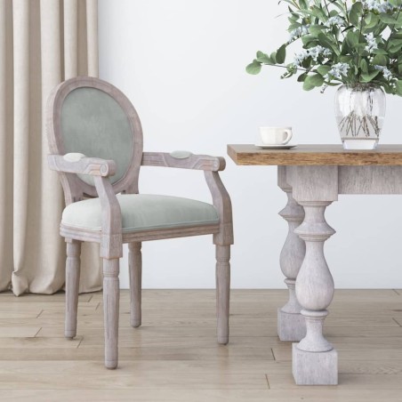 vidaXL Silla de comedor terciopelo gris claro 54x56x96,5