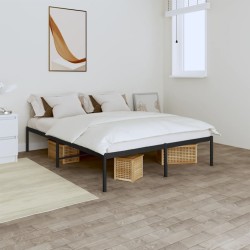 vidaXL Estructura de cama de metal negro 140x190 cm