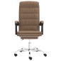 vidaXL Silla de oficina reclinable de tela marrón vidaXL Silla de oficina reclinable de tela marrón