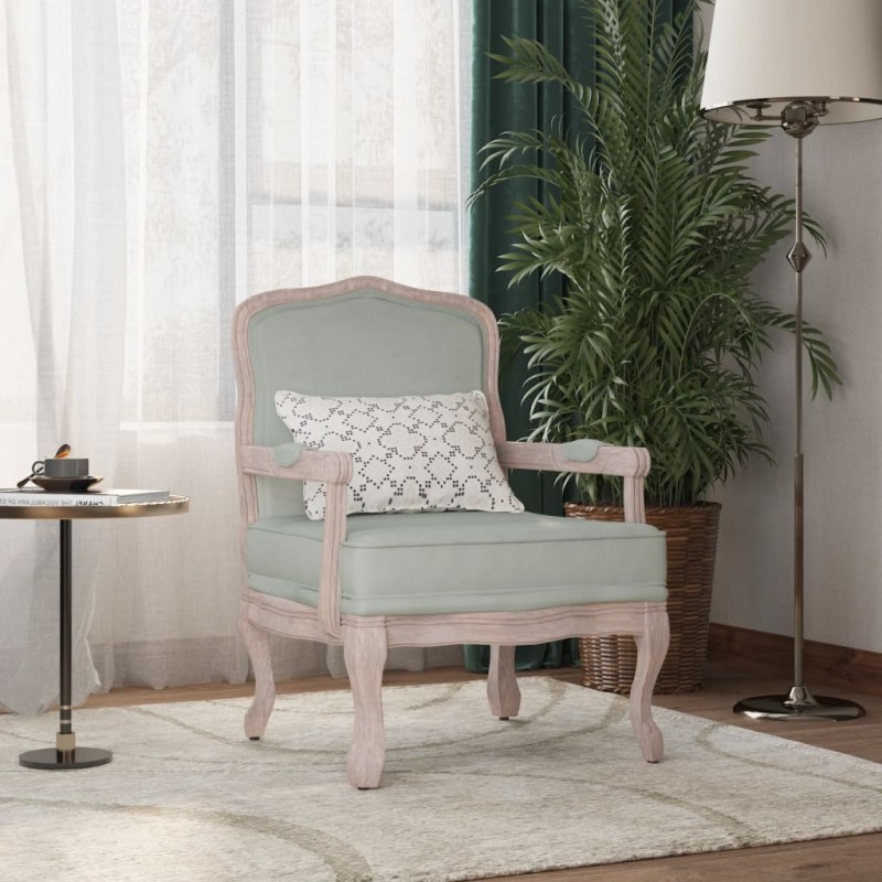 vidaXL Sillón de terciopelo gris claro 64x64x90 cm vidaXL Sillón de terciopelo gris claro 64x64x90 cm