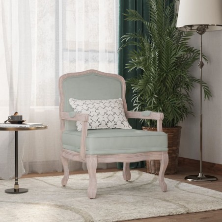 vidaXL Sillón de terciopelo gris claro 64x64x90 cm