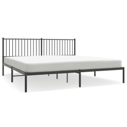 vidaXL Estructura de cama con cabecero metal negro 200x200 cm