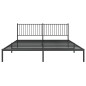 vidaXL Estructura de cama con cabecero metal negro 200x200 cm