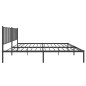 vidaXL Estructura de cama con cabecero metal negro 200x200 cm