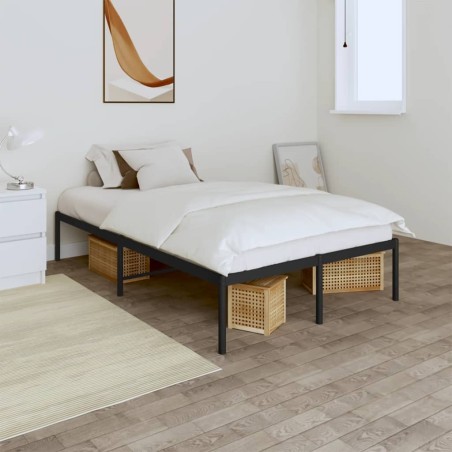 vidaXL Estructura de cama de metal negro 120x200 cm