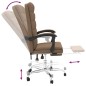 vidaXL Silla de oficina reclinable de tela marrón vidaXL Silla de oficina reclinable de tela marrón
