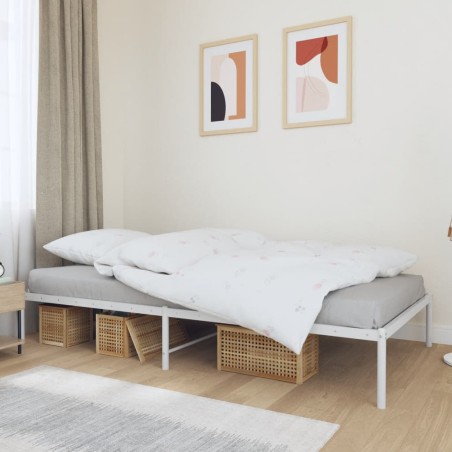 vidaXL Estructura de cama de metal blanca 100x200 cm