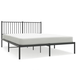 vidaXL Estructura de cama con cabecero metal negro 160x200 cm