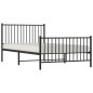 vidaXL Estructura de cama con cabecero y estribo metal negro 107x203cm vidaXL Estructura de cama con cabecero y estribo metal negro 107x203cm