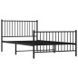 vidaXL Estructura de cama con cabecero y estribo metal negro 107x203cm vidaXL Estructura de cama con cabecero y estribo metal negro 107x203cm