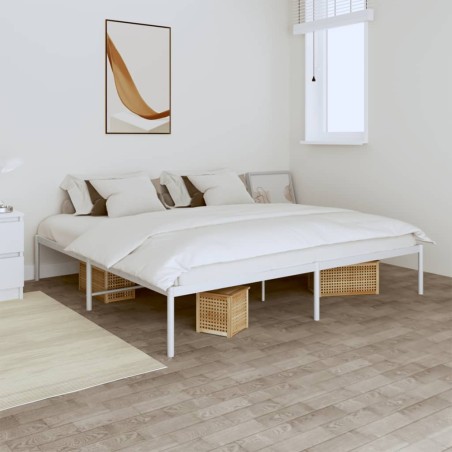 vidaXL Estructura de cama de metal blanco 180x200 cm