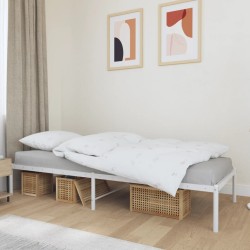 vidaXL Estructura de cama metal blanco 75x190 cm
