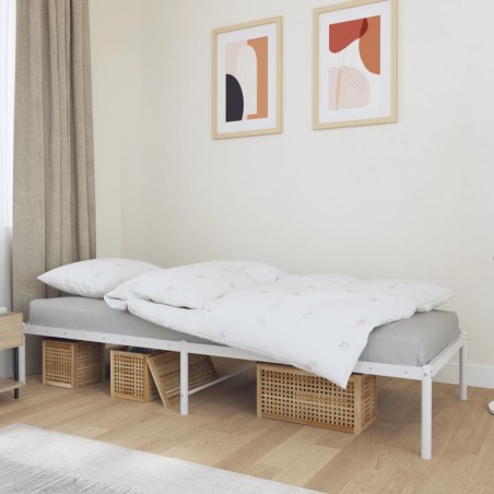 vidaXL Estructura de cama metal blanco 75x190 cm