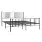 vidaXL Estructura de cama cabecero y pie de cama metal negro 150x200cm