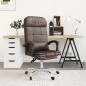 vidaXL Silla de oficina reclinable masaje cuero sintético marrón vidaXL Silla de oficina reclinable masaje cuero sintético marrón