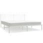 vidaXL Estructura de cama de metal con cabecero blanco 183x213 cm vidaXL Estructura de cama de metal con cabecero blanco 183x213 cm